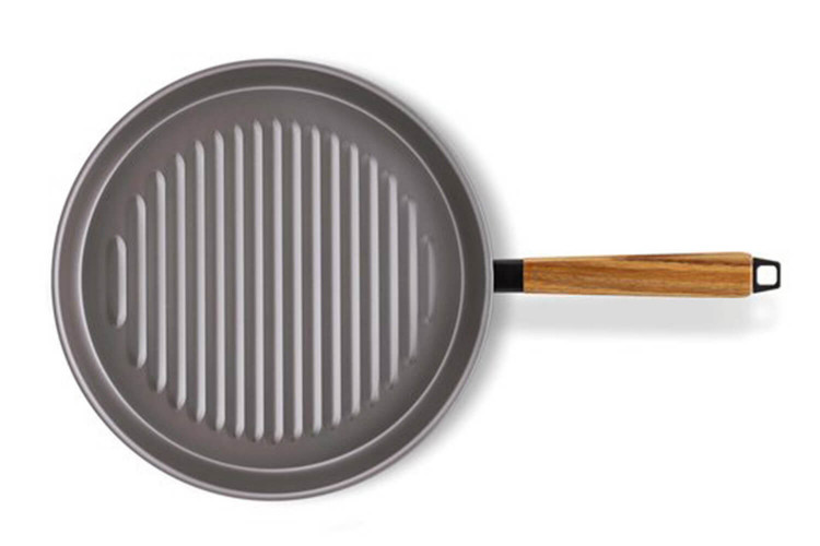 Poêle grill Beka Nomad en acier carbone + poignée bois acacia - 28cm