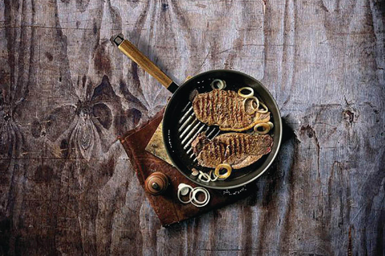 Poêle grill Beka Nomad en acier carbone + poignée bois acacia - 28cm
