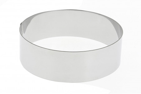 Cercle à pâtisserie rond De Buyer en inox - Hauteur : 4,5cm