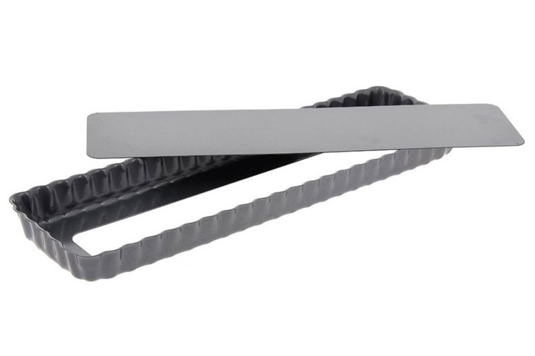 Moule à tarte rectangulaire antiadhésif De Buyer acier indéformable