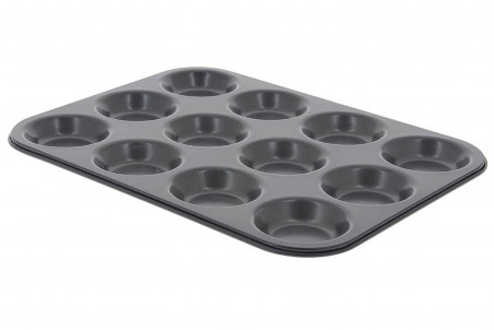 Moule en acier antiadhésif De Buyer pour 12 tartelettes rondes