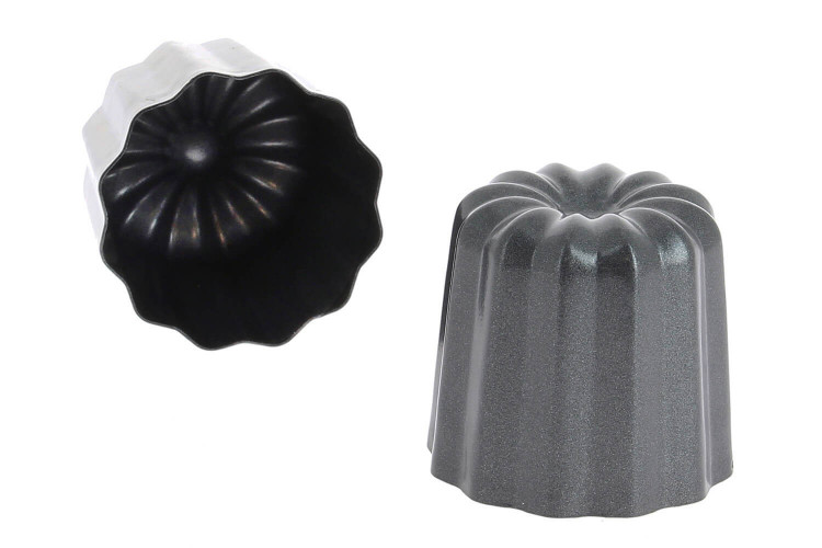 Lot de 4 moules à cannelés en acier De Buyer antiadhérents