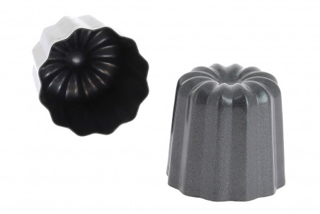 Lot de 4 moules à cannelés en acier De Buyer antiadhérents