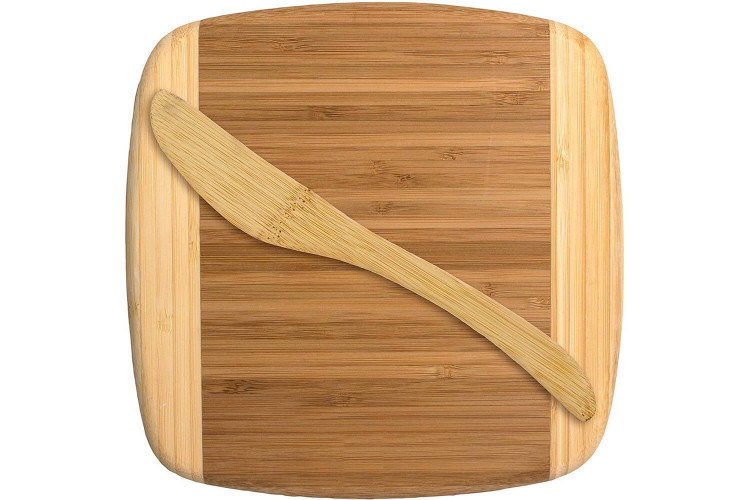 Petite planche à découper carrée Totally Bamboo - tartineur inclus