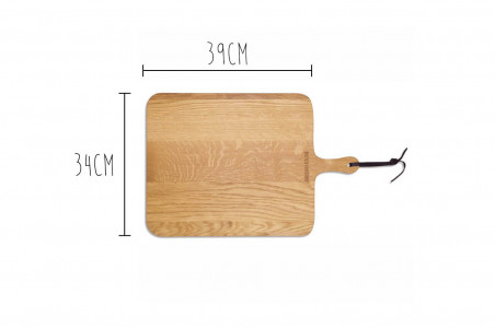 Planche à découper Dutch Deluxes XL Square en bois avec poignée - 34x39cm