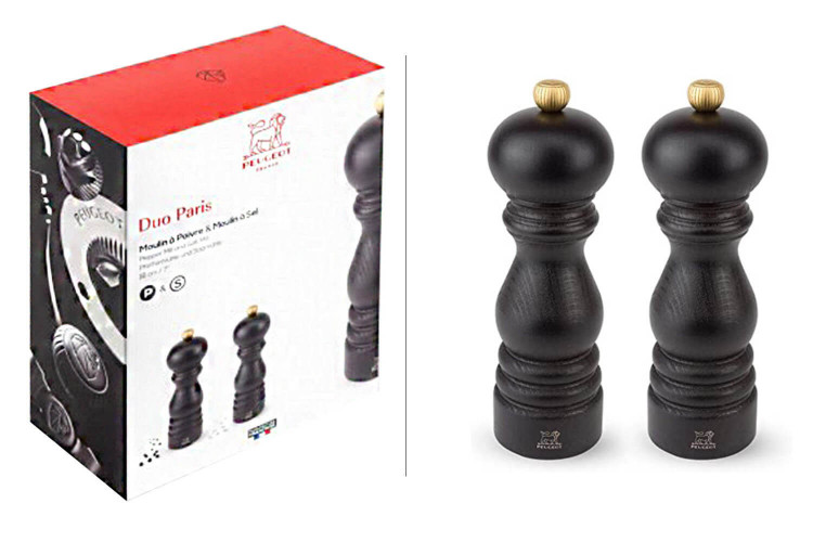 Lot de deux moulins à sel et poivre Peugeot U'Select - bois chocolat 18cm
