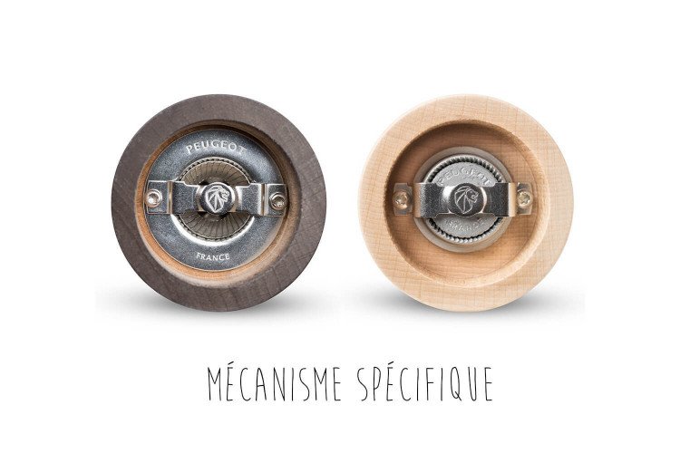 Lot de deux moulins à sel et poivre Peugeot Duo Bistro - bois chocolat et naturel 10cm
