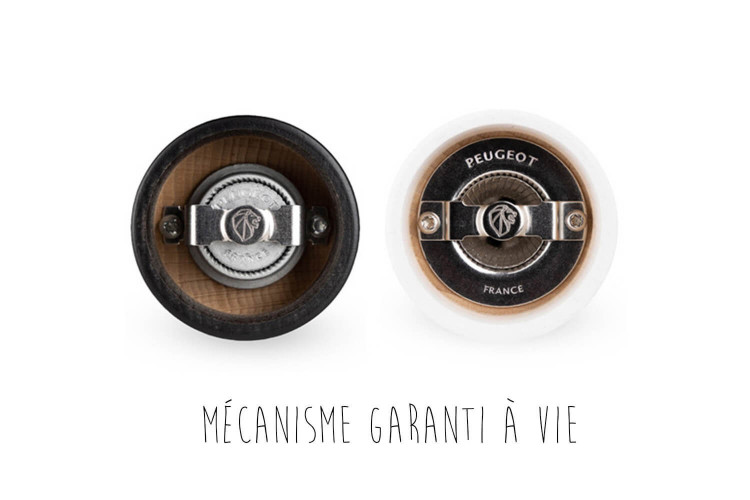 Lot de deux moulins à sel et poivre Peugeot Duo Bistro - bois noir et blanc 10cm