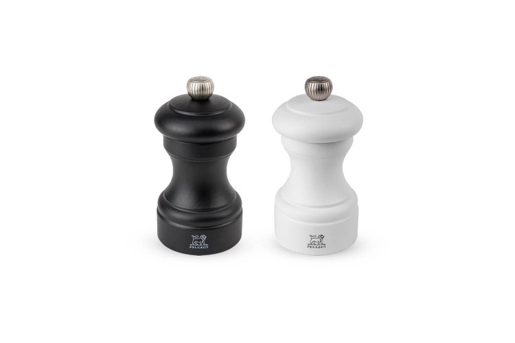 Lot de deux moulins à sel et poivre Peugeot Duo Bistro - bois noir et blanc 10cm