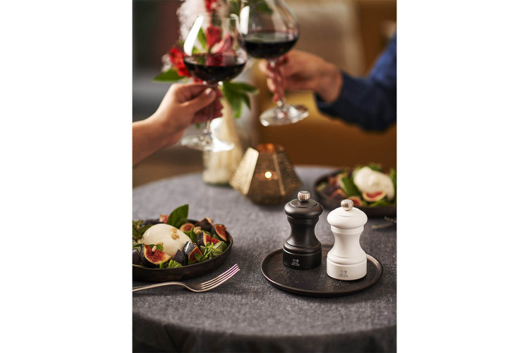 Lot de deux moulins à sel et poivre Peugeot Duo Bistro - bois noir et blanc 10cm