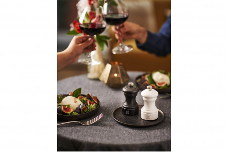 Lot de deux moulins à sel et poivre Peugeot Duo Bistro - bois noir et blanc 10cm
