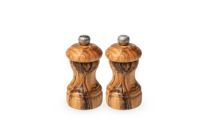 Lot de deux moulins à sel et poivre Peugeot Duo Bistro - bois d'olivier 10cm 2