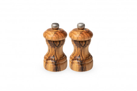 Lot de deux moulins à sel et poivre Peugeot Duo Bistro - bois d'olivier 10cm