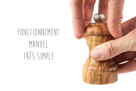 Lot de deux moulins à sel et poivre Peugeot Duo Bistro - bois d'olivier 10cm
