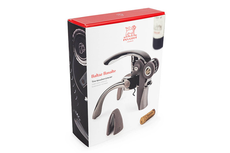 Tire-bouchon à levier Peugeot Baltaz en zamak + coupe-capsule - 14cm