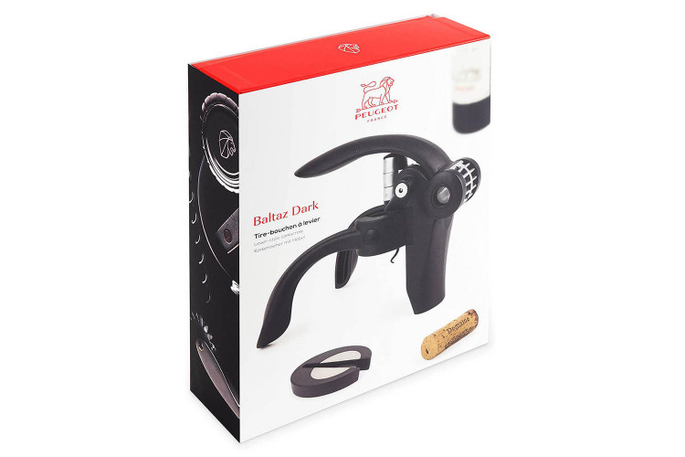 Tire bouchon à levier Peugeot Baltaz Dark en zamak et ABS - 14cm
