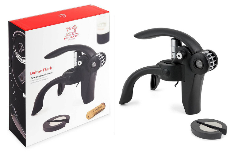 Tire bouchon à levier Peugeot Baltaz Dark en zamak et ABS - 14cm