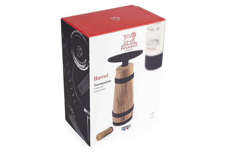 Tire-bouchon à vis Peugeot Barrel en noyer - 18cm