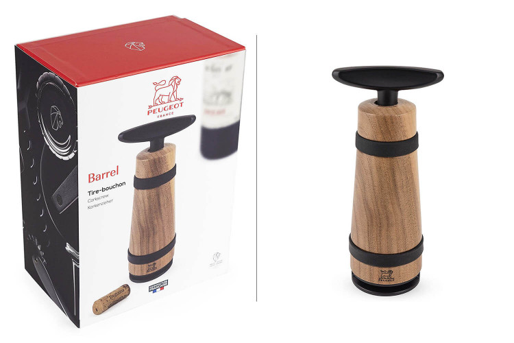 Tire-bouchon à vis Peugeot Barrel en noyer - 18cm