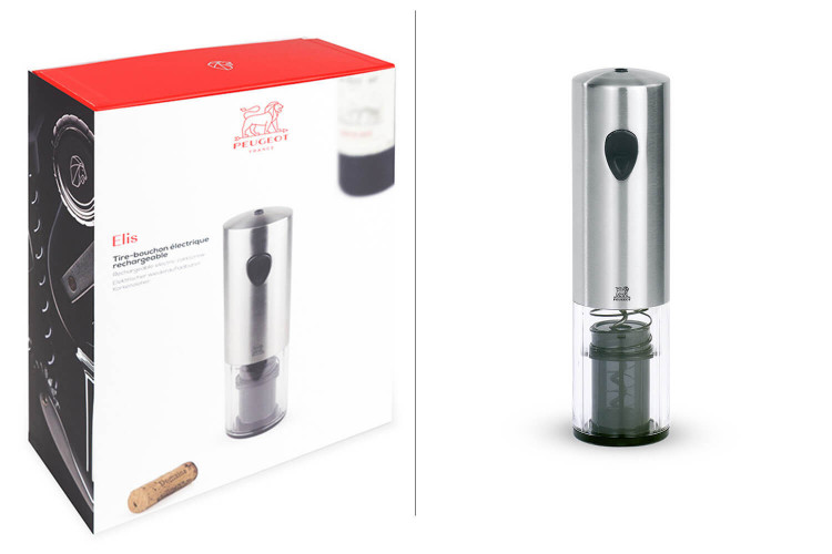 Tire-bouchon électrique Peugeot Elis rechargeable en inox - 20cm