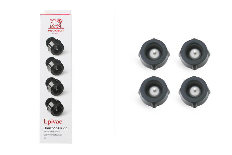 4 bouchons à vin Peugeot Epivac pour pompe à vide 3,5cm