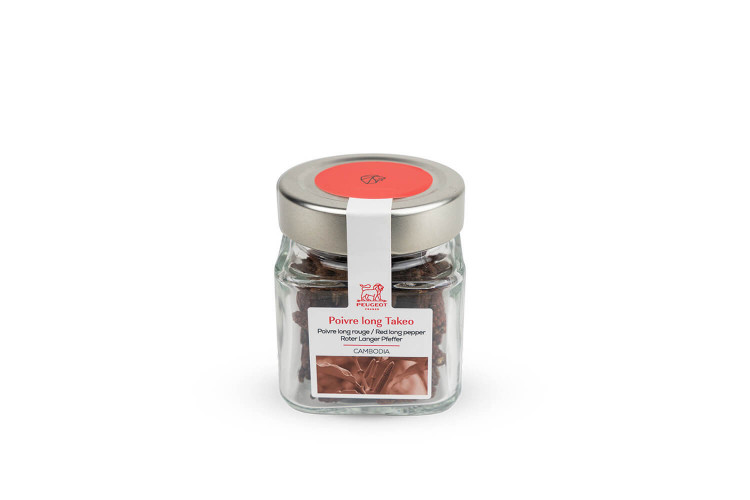 Poivre long rouge Takeo du Cambodge Peugeot dans pot en verre - 40g
