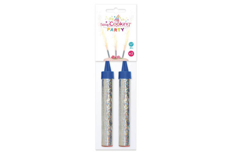 Lot de 2 bougies fontaines d'artifices Scrapcooking - Bougies fusées