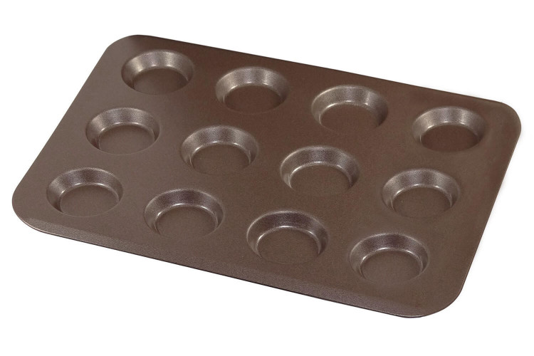 Moule à mini-tartelettes Gobel antiadhésif en acier - 12 pièces