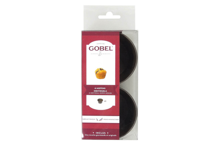 Coffret de 6 moules à muffins Gobel en acier anti adhérent - diamètre 7cm