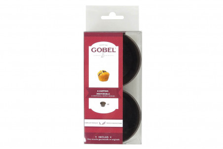 Coffret de 6 moules à muffins Gobel en acier anti adhérent - diamètre 7cm
