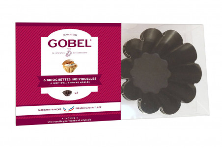 Coffret de 6 moules à briochettes Gobel en acier anti adhérent - diamètre 8cm