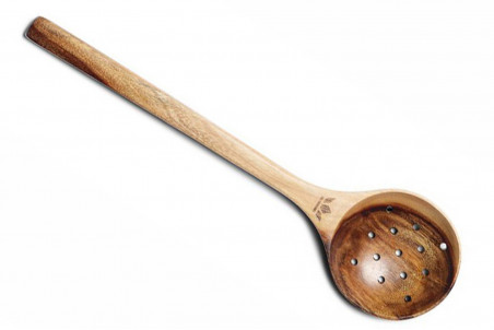 Ecumoire de cuisine Dutchdeluxes en bois d'acacia 30,5x7,8 cm
