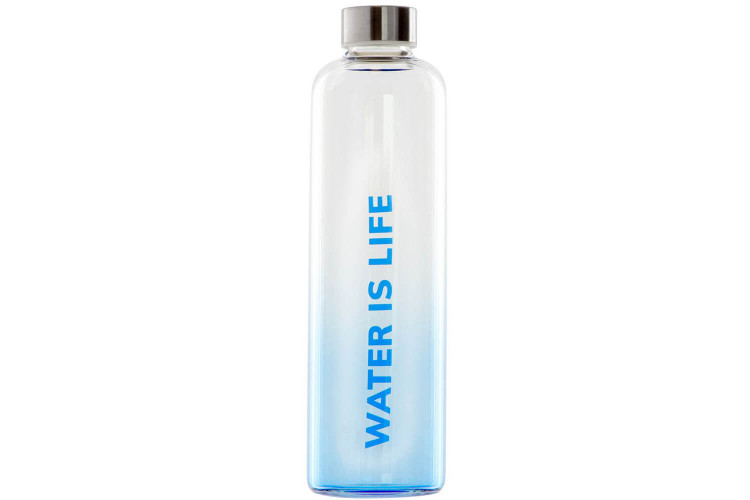 Bouteille en verre borosilicate Yoko Design Water is life - 1L