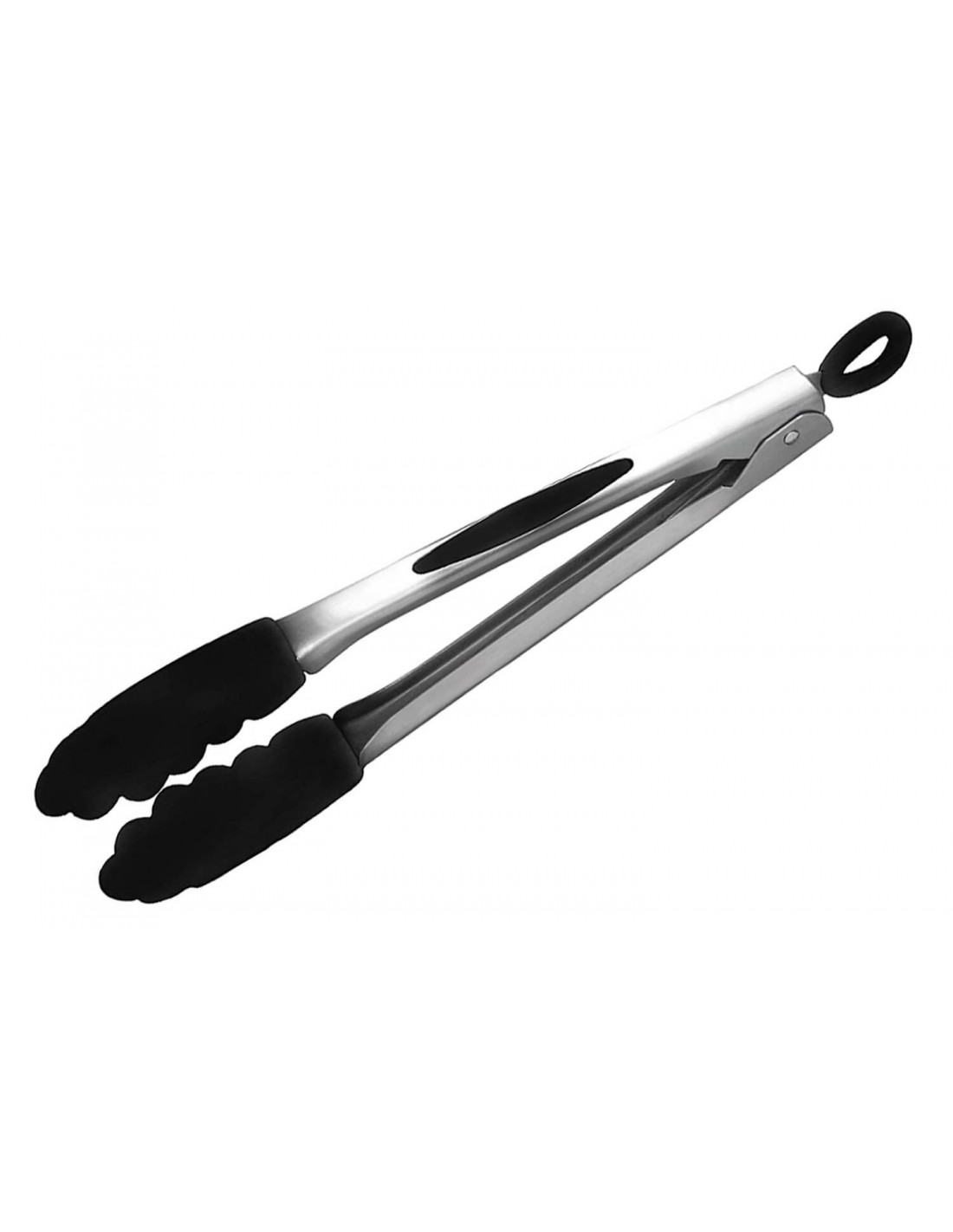Set De 2 Pinces De Cuisine AVANA En Inox Avec Embouts Silicone Noir - Antiadhésif, Résistant à La Chaleur