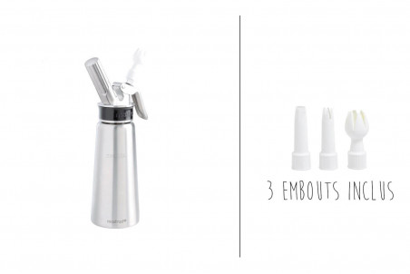 Siphon à chantilly Mastrad Pro en acier inoxydable