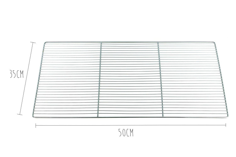 Grille à pâtisserie 2 traverses 22 fils en inox
