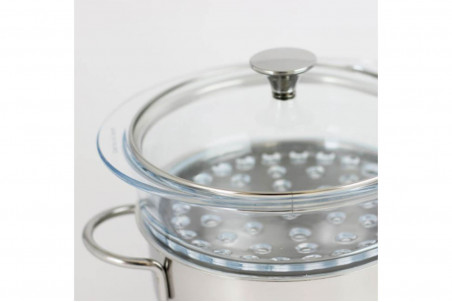 Set vapeur Cristel Master Faitout en inox + cuit-vapeur et couvercle en verre