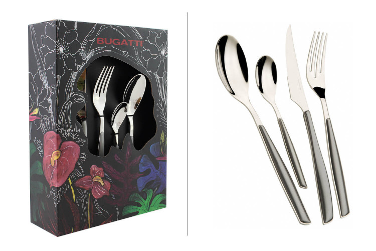Ménagère 24 pièces grise Bugatti Glamour en inox 18/10