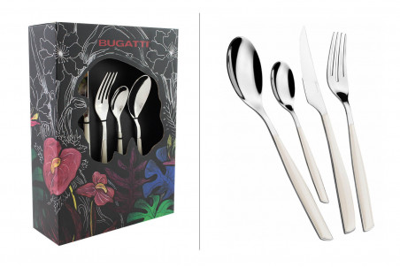 Ménagère 24 pièces ivoire Bugatti Glamour en inox 18/10