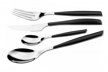 Ménagère 24 pièces noire Bugatti Glamour en inox 18/10