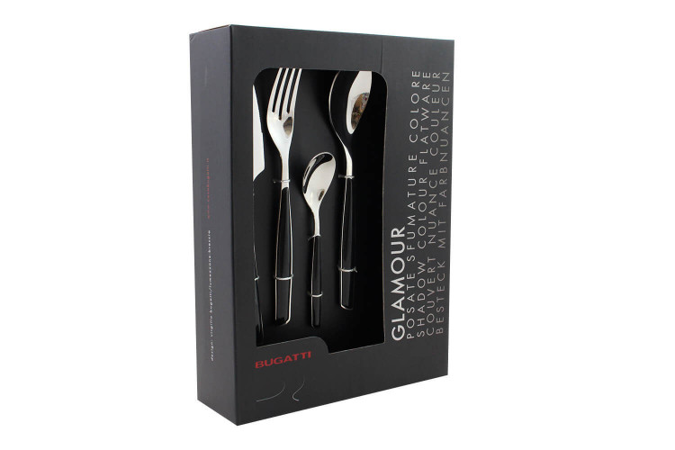 Ménagère 24 pièces noire Bugatti Glamour en inox 18/10