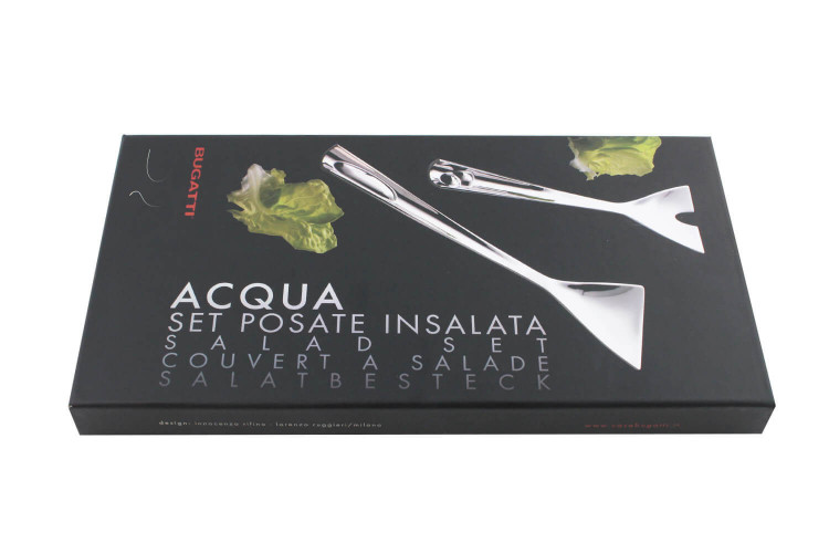 Couverts à salade Bugatti Acqua en inox 18/10 30cm