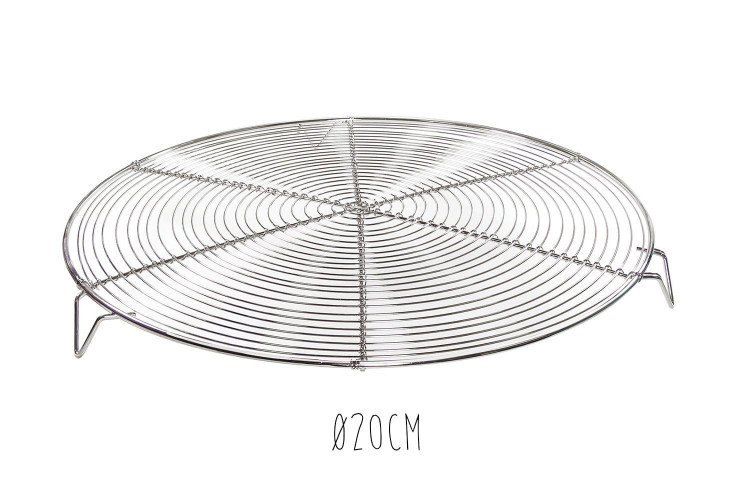 Grille à pâtisserie ronde avec pieds en inox