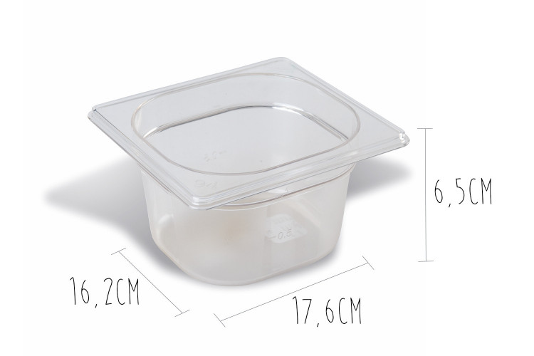 Bac gastronorme en copolyester - 1/6 17,6x16,2cm