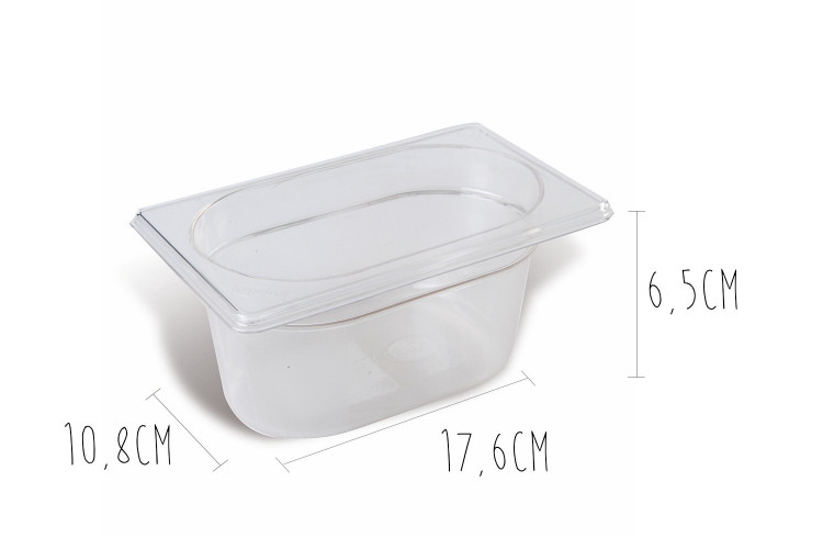 Bac gastronorme en copolyester - 1/9 17,6x10,8cm