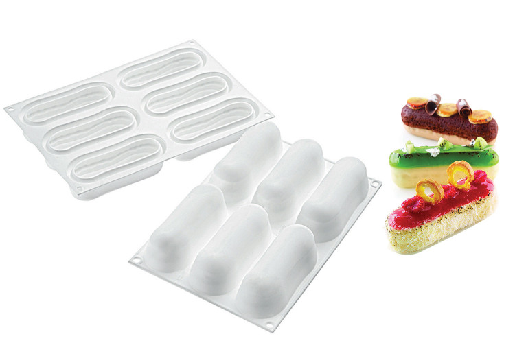 Moule en silicone professionnel Silikomart - 6 formes éclair 129x40mm