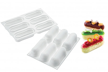 Moule en silicone professionnel Silikomart - 6 formes éclair 129x40mm