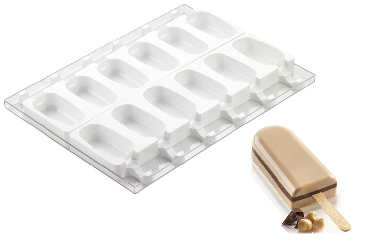 Moule à glace Silikomart Stecco Flex en silicone - 12 esquimaux 92x42mm