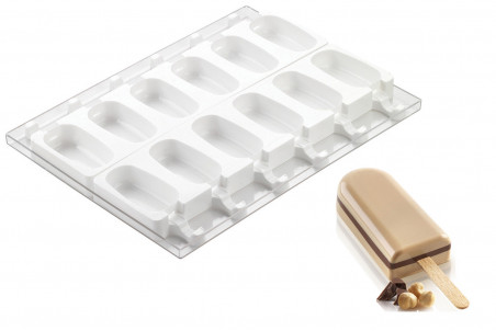 Moule à glace Silikomart Stecco Flex en silicone - 12 esquimaux 92x42mm