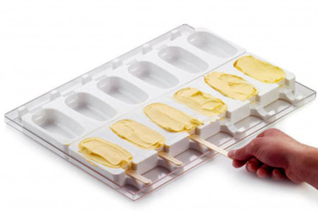 Moule à glace Silikomart Stecco Flex en silicone - 12 esquimaux 92x42mm